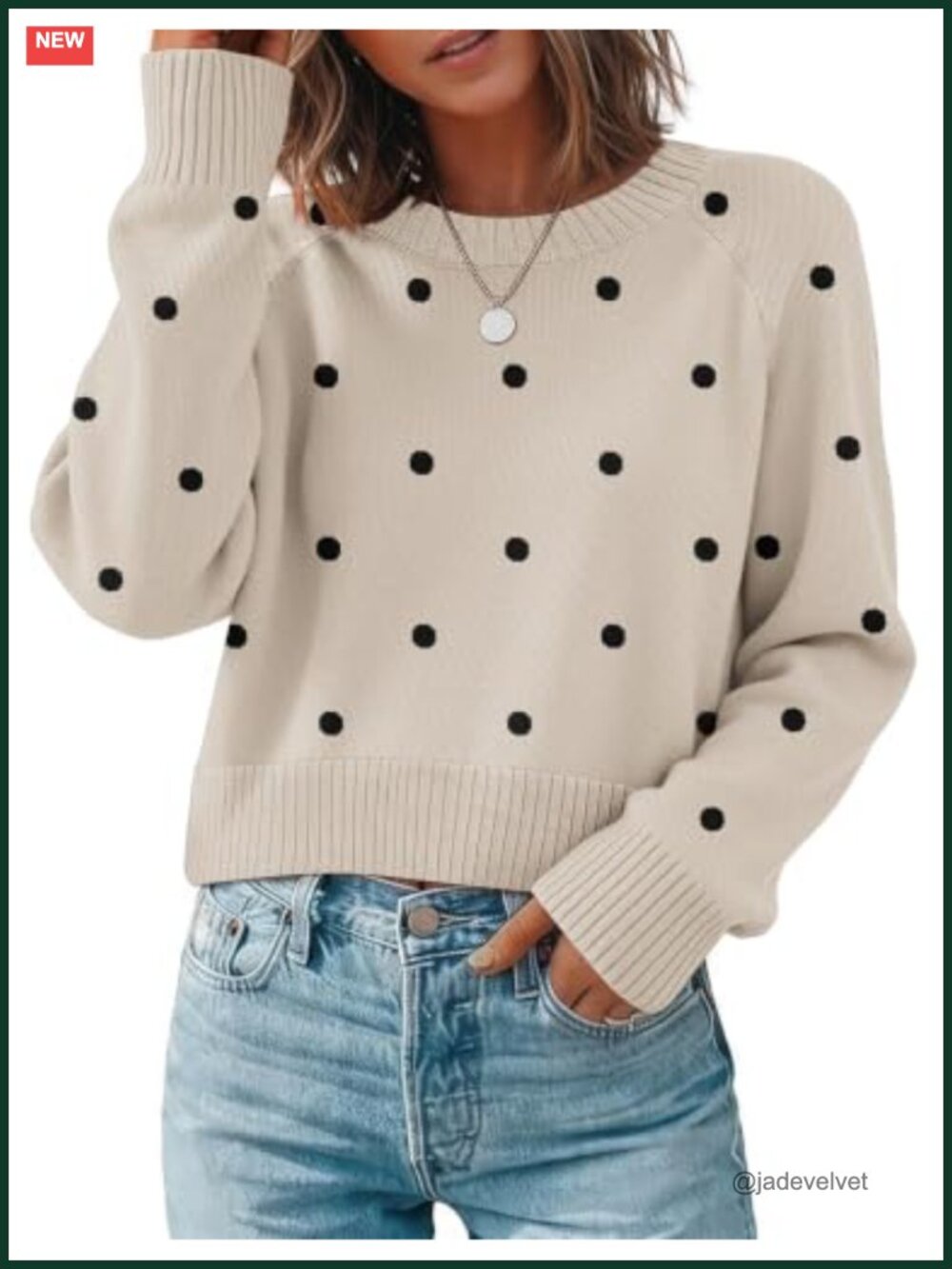 Zeagoo Cropped Crewneck Knit Sweater Pullover Long Sleeve Fall Winter Top